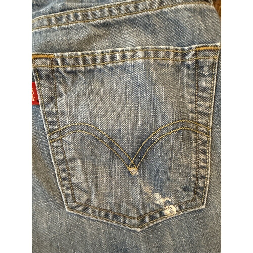 Vintage Levi's 514 Shorty Shorts Womens 29x32 Cut Off Slim Straight Blue Cotton - Picture 5 of 6